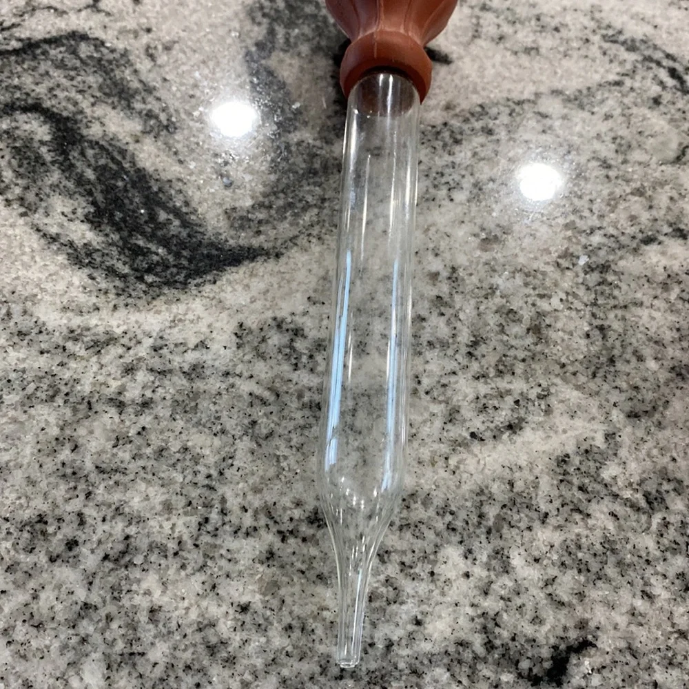 Vintage 1946 Brown Rubber Bulb Pyrex Glass Baster!